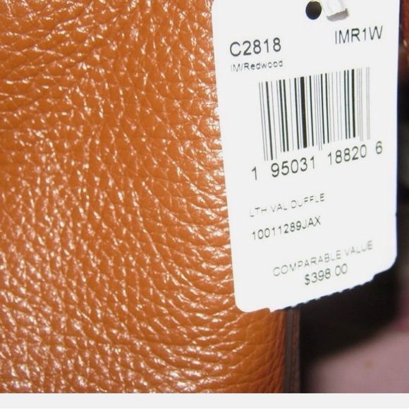 Coach Val Duffle Shoulder Bag Redwood Brown w Gold Pebbled Leather EUC - Picture 13 of 16